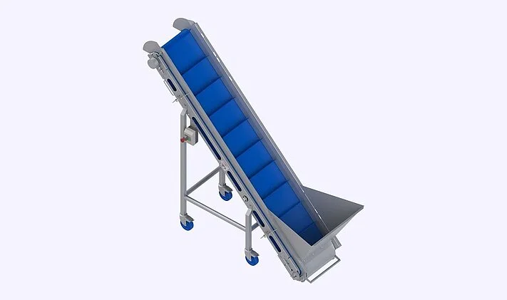 c inclined conveyor eco conveyor infeed elevator cleated overview