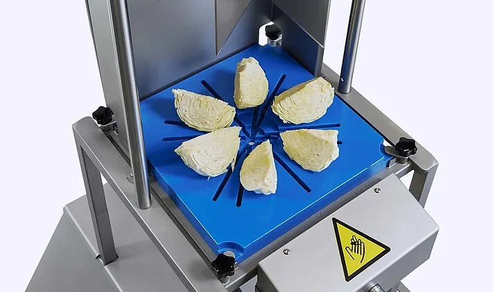 ce pgw xl pneumatic grid cutting machine cut cabbage 6 segments overview