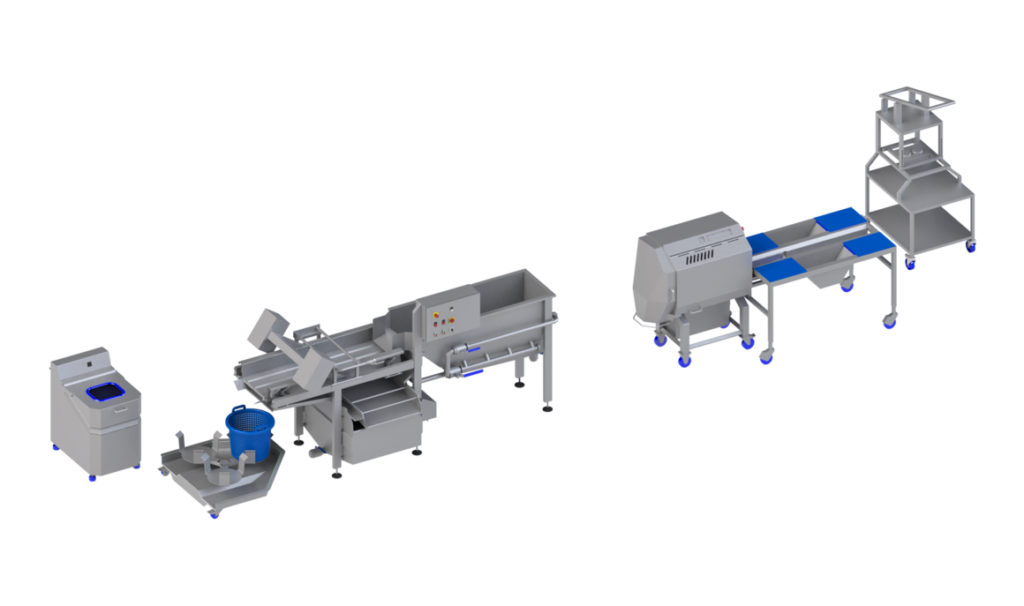 Processing line for Lettuce, Fruit and Vegetables up to 400 kg/h.