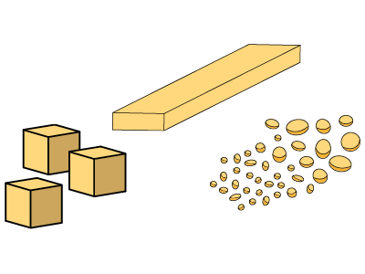 dice strip granulate types of cuts