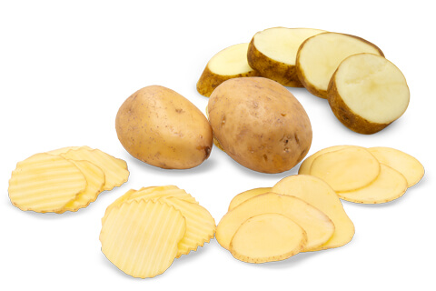 whole potato slices and chips