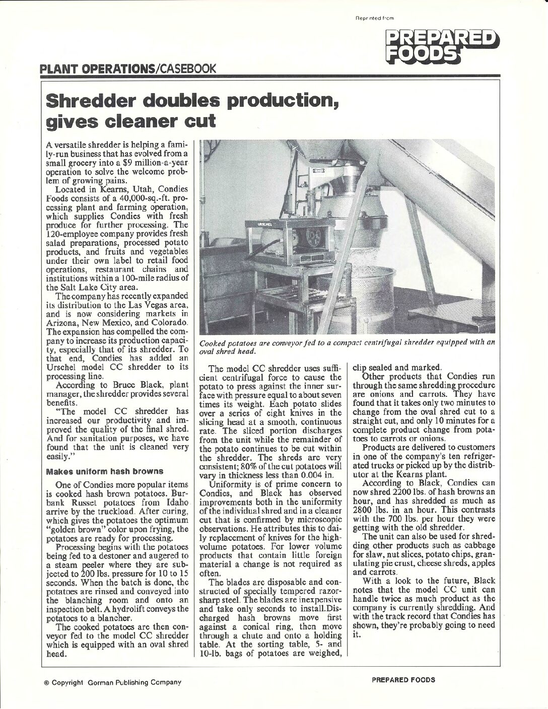 article reprint condies foods shredder english pdf
