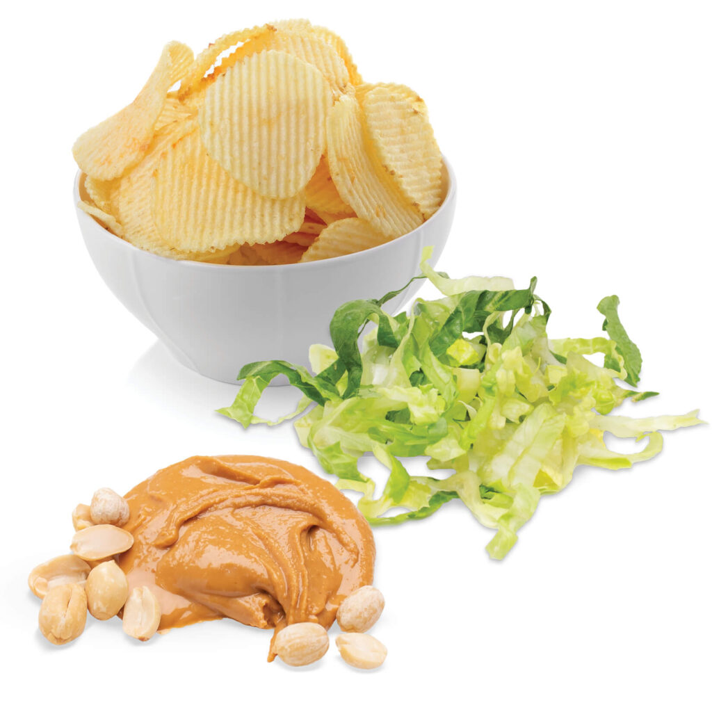 chips lettuce peanut butter